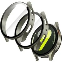 LuxusKollektion Smartwatch-Hülle Hülle Schutzfolie Samsung Galaxy Watch 7 44mm Glas Displayschutz Grün