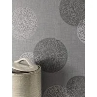 Newroom Vliestapete Raina Silber Tapete Mustertapete Kreise, Punkte, Modern, strukturiert, Polka Dot