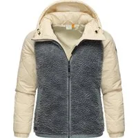 Ragwear Outdoorjacke Leeloo Damen Übergangsjacke aus Teddyfleece mit gesteppten Ärmeln