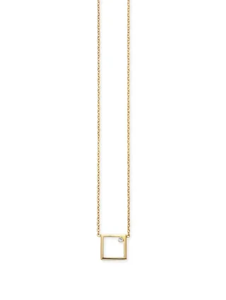 cai Collier 925 Sterling Silber gelb vergoldet Rechteck Zirkonia