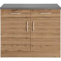KOCHSTATION Unterschrank KS-Colmar 100 cm, mit Metallgriff, für viel Stauraum