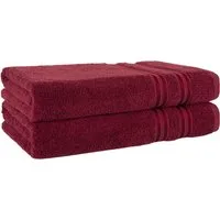 HAMMETEX Duschtuch 2er Set Badetücher 70x140 cm, 100% Baumwolle, Weich & Saugstark, Frottier (Set, 2-St), mit Bordüre, einfarbig, weich
