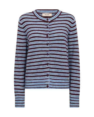 MOS MOSH - MMMilvi Stripe Cardigan port royale - Gr. - M