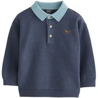 Next Polokragenpullover Strick-Poloshirt mit geknöpftem Kontrastkragen (1-tlg)