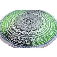 Guru-Shop Tagesdecke Rundes indisches Mandala Tuch, Boho Tagesdecke,..