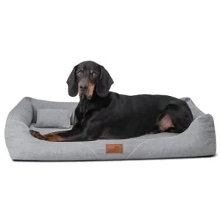 Tierlando WILLIAM Couture - Orthopädisches Hundebett schwarz/ graphit 1,3 m, 22 cm, 1 m