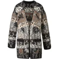 Himalaya Clothing Cardigan Weiche Strickjacke Damen mit floralem Strickmuster aus Alpakawoll-Mix Wolljacke mit hohem Tragekomfort und edler Haptik
