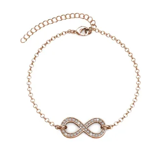 Infinity Eight Armbänder - Roségold und Kristall