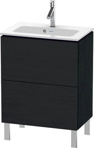 Duravit L-Cube Waschtischunterbau bodenstehend Eiche Schwarz Matt 620x391x704 mm - LC667301616 LC667301616