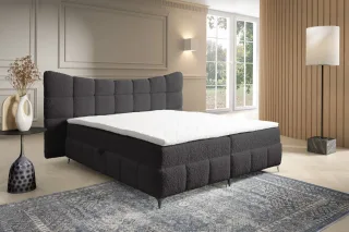 Boxspringbett Bett Schlafzimmerbett NOVA 140x200cm Stoff Rolf Anthrazit