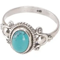 Guru-Shop Silberring Boho Silberring, filigraner Edelsteinring mit..