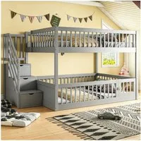 Merax Etagenbett (Kieferholz Hochbett Jugendbett Hausbett, 1-St)