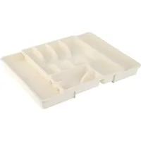 Engelland Besteckkasten Ausziehbarer Besteckeinsatz für Schubladen 30-50 cm (Vorteils-Set, 1 St., 29 - 51 x 38 x 5 cm, variabel ausziehbar, für alle Schubladen), 8 Fächer, robust, Kunststoff, Besteckkorb, Besteckhalter, Organizer