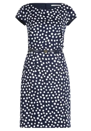 Betty & Co - Etuikleid Dunkelblau/Weiß - Gr. - 46