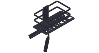Giese Duschkorb Piano mit seitlichem Halter für Rasierer, Haken und Wischer schwarz matt, 30766-14 30766-14