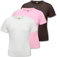 KIDS ONLY T-Shirt (3-tlg) Koglucky S/S O Neck Top Jrs 3-Pack