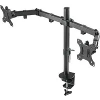 RICOO Monitor-Halterung Höhenverstellbare Monitor Tischhalterung neigbar schwenkbar TS6711, (bis 27 Zoll, VESA 75x75 und 100x100, 1-tlg., 2 x 8 kg Belastbarkeit, von 33-68 cm (13"-27) Bildschirm-Diagonale, Tischhalterung 2 Monitore schwenk- und neigb