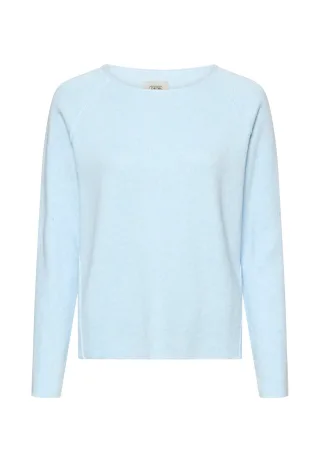 camel active - Strickpullover mit Rundhalsausschnitt soft blue - Gr. - XL