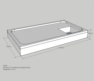 Neuesbad Wannenträger für Kaldewei Superplan superflach 700x1200x25 SD21835SF