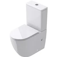 doporro Tiefspül-WC Stand-WC bodenstehend Design Toilette Silent-Close spülrandlose, Wandmontage