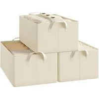 Woltu Aufbewahrungsbox (3 St), Aufbewahrungswürfel Stoff, mit Griffen, faltbar