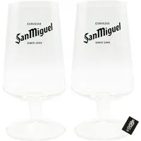 Mixcompany Gläser-Set San Miguel Glas 2er-Set Grün-Goldene Beschriftung geeicht: 30cl