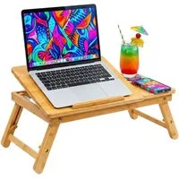 relaxdays Laptop-Ständer Bambus Laptop-Ständer Baum-Design, (bis 17.3 Zoll, 1-tlg)