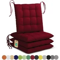 Lavea Stuhlkissen Lavea® Sitzkissen & Stuhlkissen 40x40 cm – 4er/8er Set, 40x40x3 cm, mit Stoffbändern, Indoor & Outdoor, für Garten & Balkon