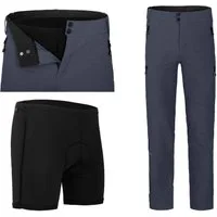 Fahrradhose PORVOO (mit gepolsterter Innenhose) Herren Radhose, robust, elastisch, Kurzgrößen, grau/blau