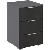 OTTO home Nachtkommode Nachttisch Nachtkonsole AGORDO in Dekor- oder Hochglanzfront (in zwei Griff-Farben, Breite 40 cm), mit 3 geräumigen Schubladen für viel Stauraum MADE IN GERMANY