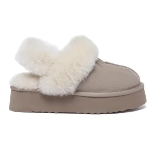EVER AU Damen Leder Hausschuhe Mit Zwei Abnehmbaren Riemen - Fantail