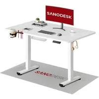 SANODESK Schreibtisch Elektrisch höhenverstellbarer Schreibtisch (inkl. vielseitigem Zubehör, 2-Fach-Teleskop mit Memory-Steuerung & Anti-kollisionssystem), schnelle Montage, Max. Load: 100 KG, verschiedene Größen zur Auswahl