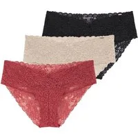 Dorina Slip Lana (3er Pack) florale Spitze, Multipack