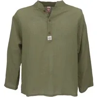 Guru-Shop Hemd & Shirt Yoga Hemd, lässiges Baumwollhemd mit.. Ethno Style, alternative Bekleidung