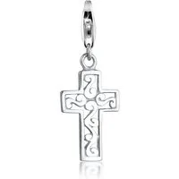 Nenalina Charm-Einhänger Kreuz Symbol Schutz Anhänger Ornament 925 Silber