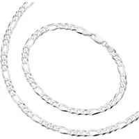Firetti Schmuckset Multipack Schmuck Geschenk Silber 925 Halskette Armkette (Set, 2-tlg), Figarokette ca. 5,1 mm breit