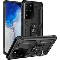 CoolGadget Handyhülle Armor Shield Case für Samsung Galaxy S21 Ultra 6,8 Zoll, Outdoor Cover Magnet Ringhalterung Handy Hülle für Samsung S21 Ultra
