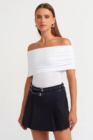Schulterfreies Bootsausschnitt-Bodysuit