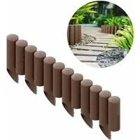 Boni-Shop Beetumrandung Palisaden aus Kunststoff braun 230cm x 25.5 cm, Rasenkanten, Beeteinfassung, Beetumrandung, Beetbegrenzungen