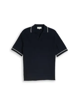 Tom Tailor - Strick-Poloshirt aus Baumwolle blau - Gr. - XXXL