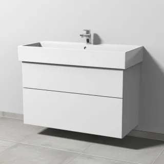 Sanipa 3way Waschtischunterbau zu Duravit Vero Air Waschtisch mit 2 Auszügen, Weiß-Soft SM43543