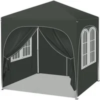 Woltu Pavillon, mit 4 Seitenteilen, 2x2 m, mit 4 Seitenwänden, höhenverstellbar, mit Tragetasche