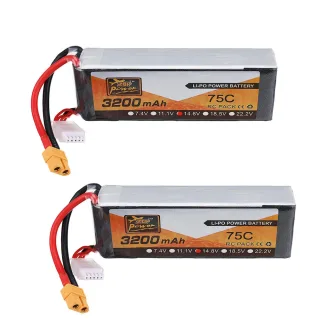 2Pcs ZOP Power 14.8V 3200mAh 75C 4S Lipo Battery XT60 Plug for RC Airplane