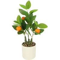Kunstpflanze Künstlicher Orangenbaum mit Früchten im Topf Orangenbaum, I.GE.A., Höhe 40 cm, 40cm Kunstpflanze Zitrusbaum Deko Dekobaum Kunstpflanze Zierbaum