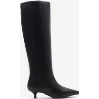 GINO ROSSI Gino Rossi IRO‑110467‑1 – Damen-Lederstiefel mit Kitten Heel Schwarz Stiefel Kitten-Heel, hoher Schaft, Reißverschluss
