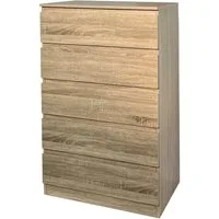 HTI-Living Kommode Kommode mit 5 grifflosen Schubladen Thekla Sonoma (Stück, 1 St., 1 Kommode), Sideboard