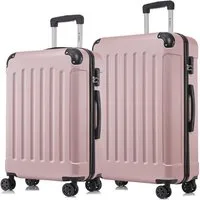 YONSLY Trolleyset Hartschalen-Reisekoffer Rollkoffer Trolley Gepäckset aus ABS, 4 Rollen, (Reiseset, 2 tlg., Größen L&XL), mit 360° Doppelrollen, Zahlenschloss und ergonomischem Gummigriff