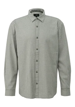 qs - Hemd olive/weiß - Gr. - XL