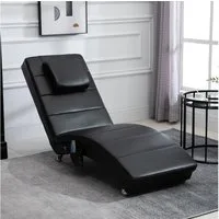 HOMCOM Massagesessel Relaxliege mit Massagefunktion (Liegesessel, 1-St., Lounge Sessel), Schwarz 58 x 163 x 87 cm