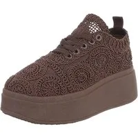 Ital-Design Mokassin mit Glitzerdetails für Damen, vielseitig und bequem Sneaker (91554497) Keilabsatz/Wedge Sneakers Low in Braun